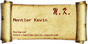 Mentler Kevin névjegykártya