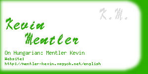 kevin mentler business card